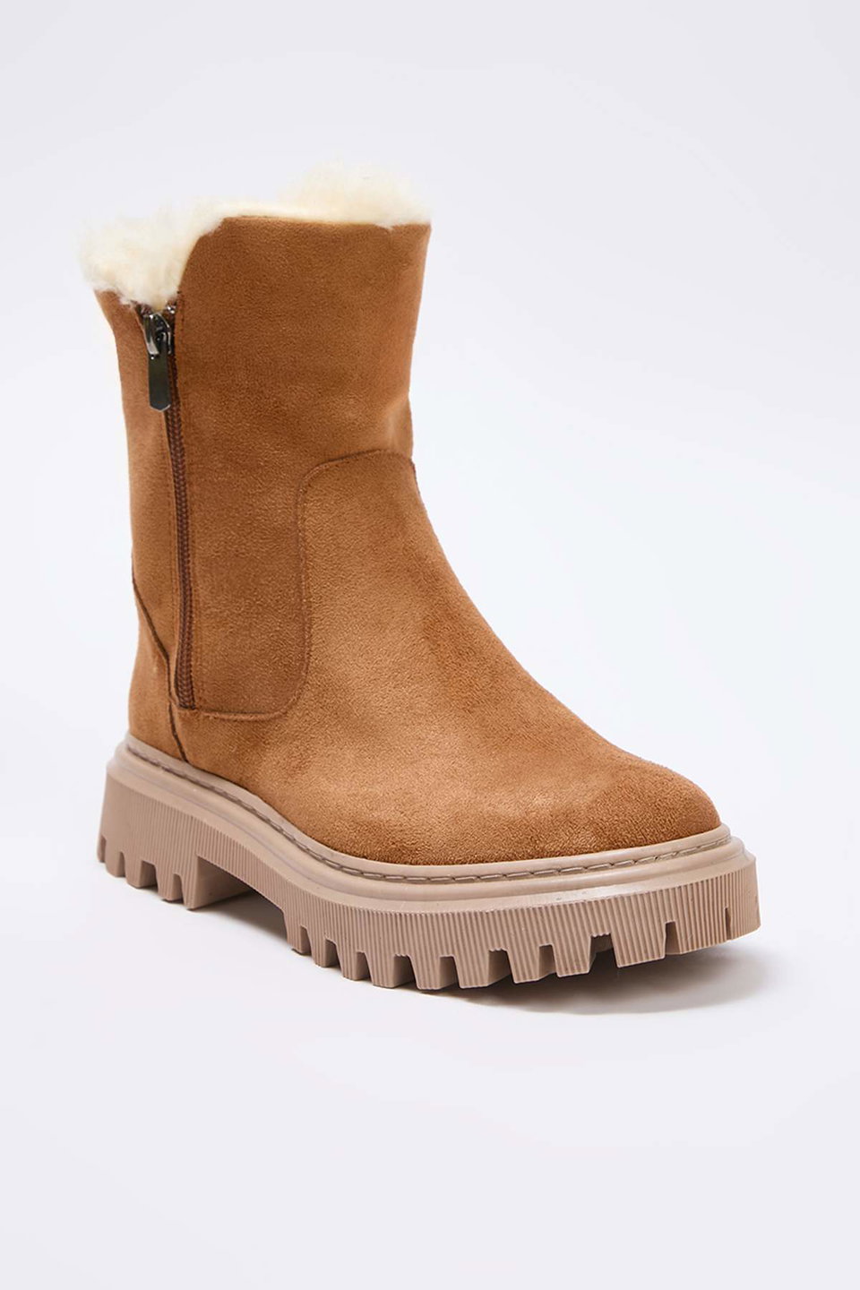 suede serrated flat thick sole chelsea women's boots Takaw26bo00051.