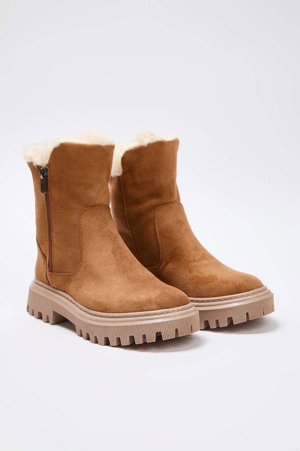 suede serrated flat thick sole chelsea women's boots Takaw26bo00051.