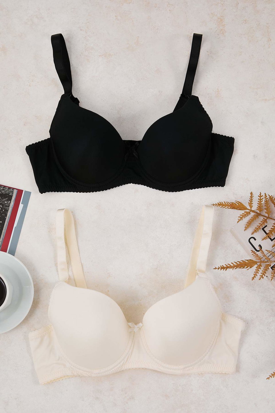 ten 2-pack t-shirt bra fixed cup non-padded plus size bra tbbaw26cw00009