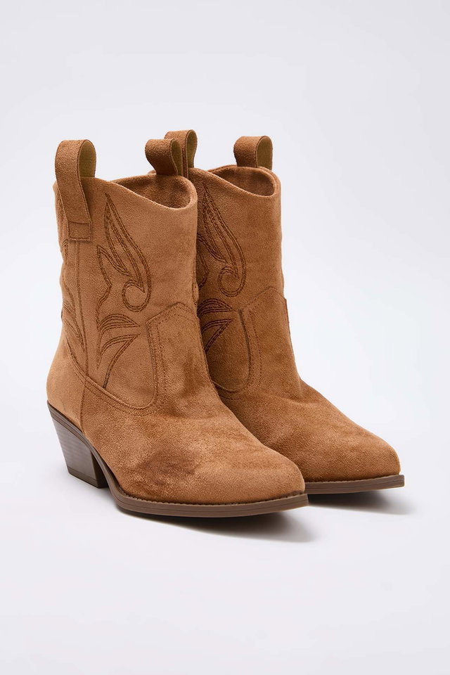 Tobacco - Dark Brown Suede Cowboy Women's Boots TAKAW26BO00066