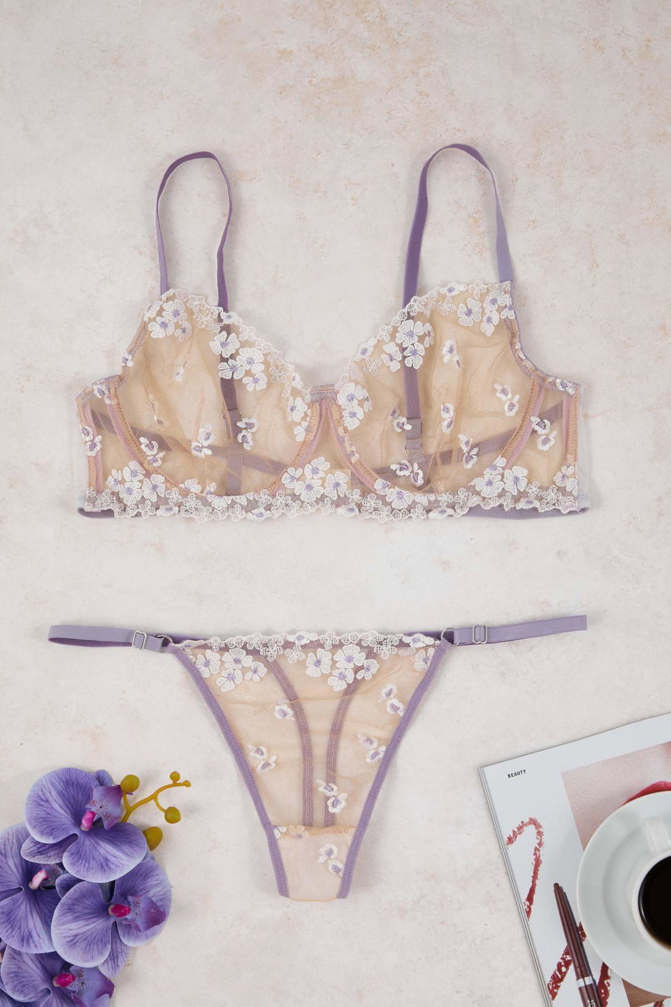 embroidered floral plus size lingerie set tbbaw26dg00008