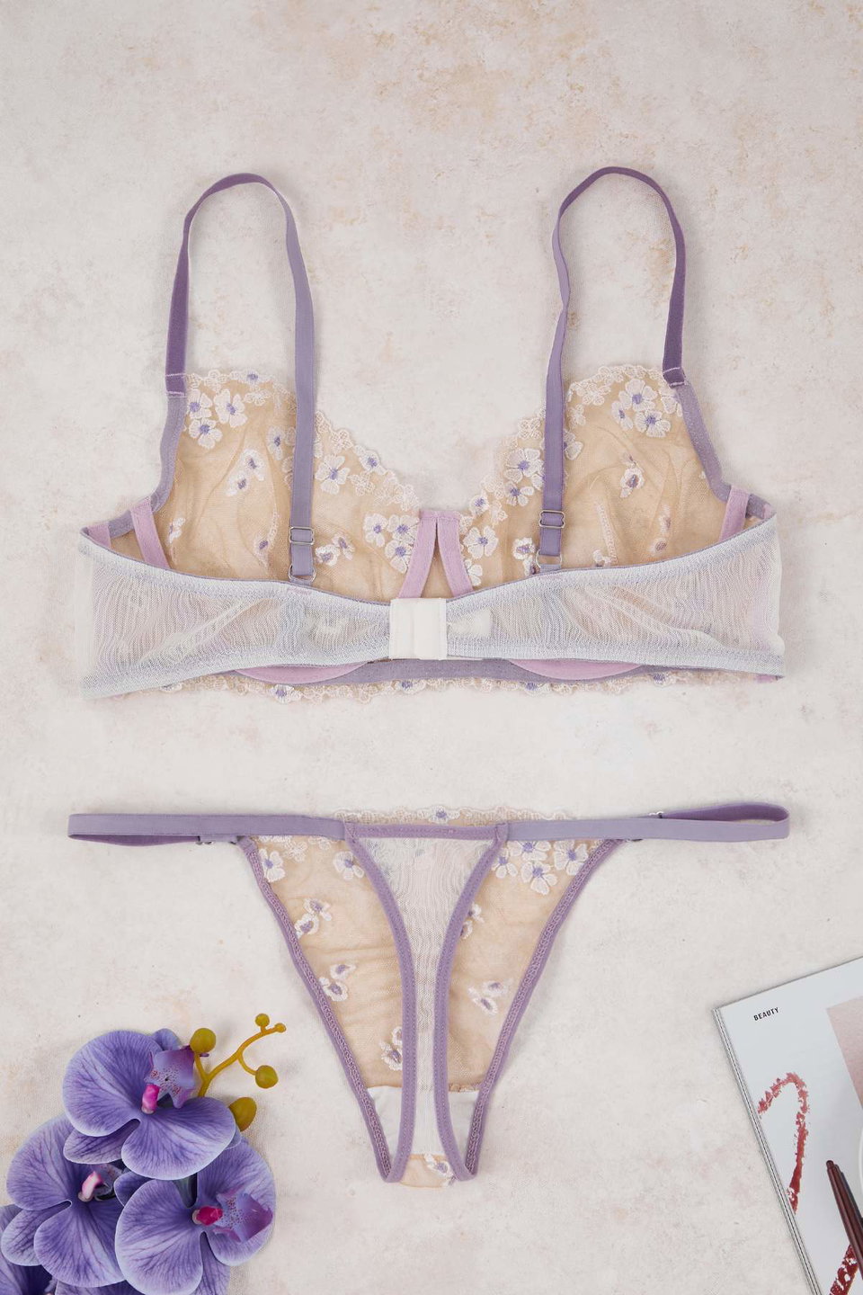 embroidered floral plus size lingerie set tbbaw26dg00008