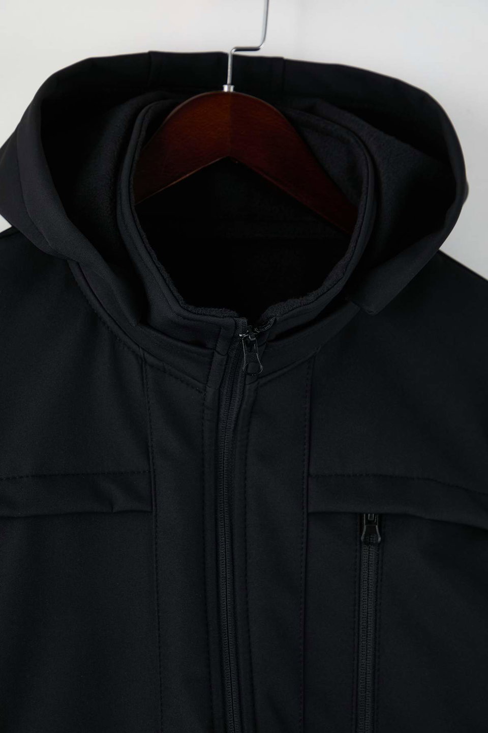 Regular Fit Detachable Hooded Softshell Wind and Water Resistant Jacket TMNAW22MO0118