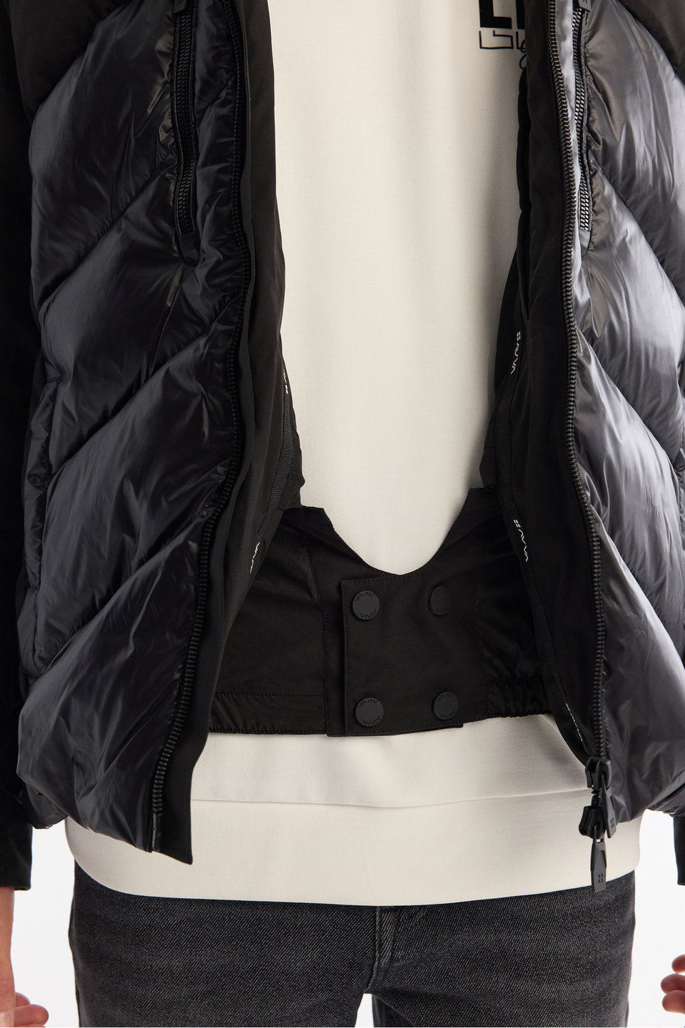 Men's detachable hooded water-repellent windproof down puffer ski jacket a42y6158