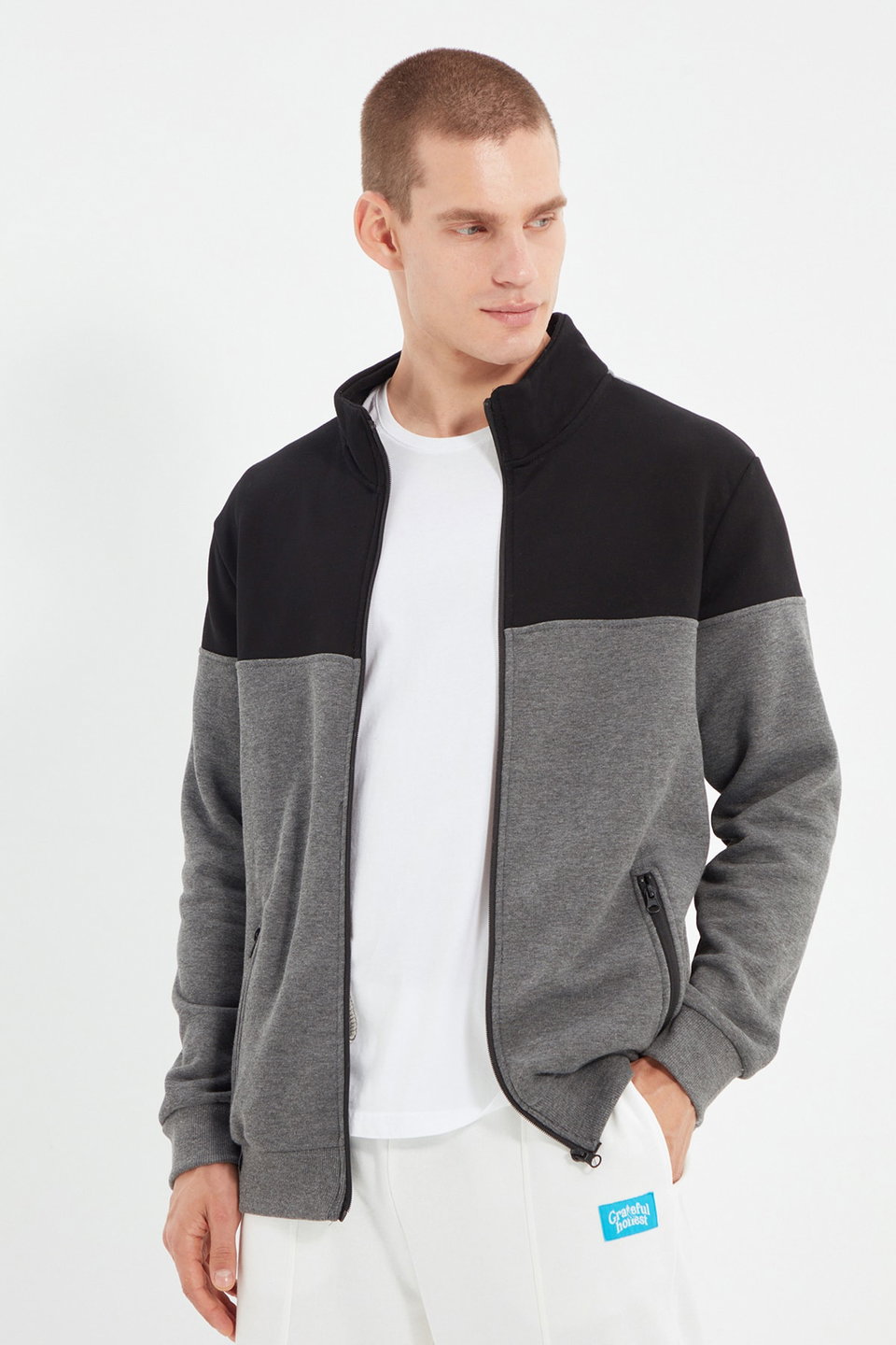 Regular/Normal Cut Zippered Inside Polar Fleece/Warm Sweatshirt-Cardigan TMNAW22SW0720
