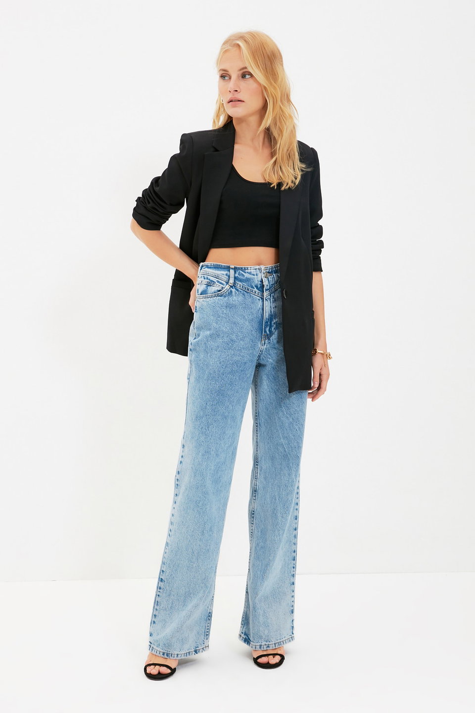 Regular Lined Detailed Woven Blazer Jacket TWOAW20CE0316