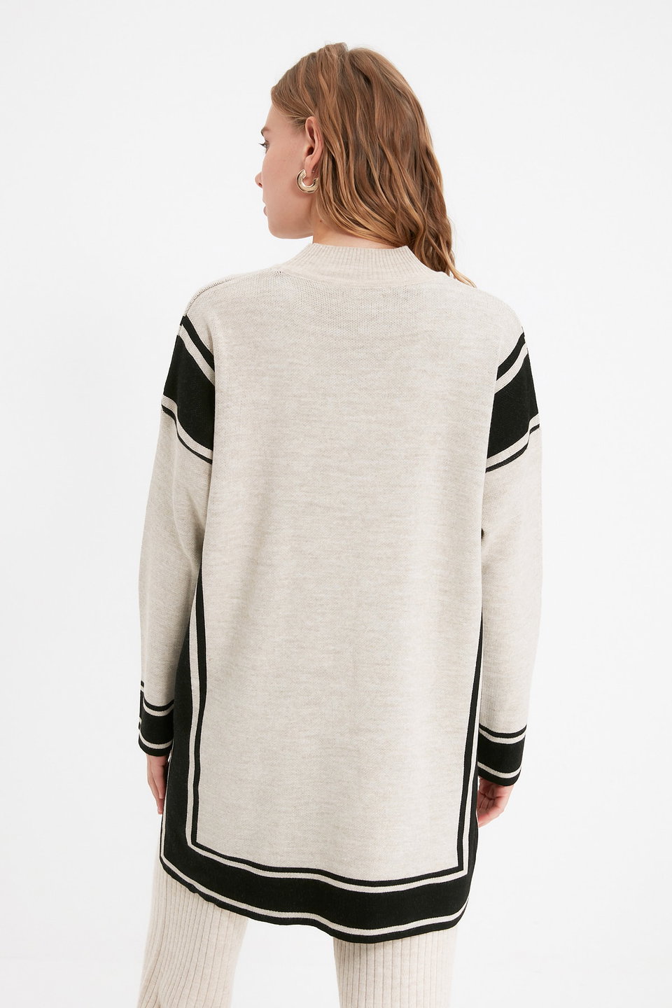 Striped High Neck Knitwear Sweater TCTAW22AK0163