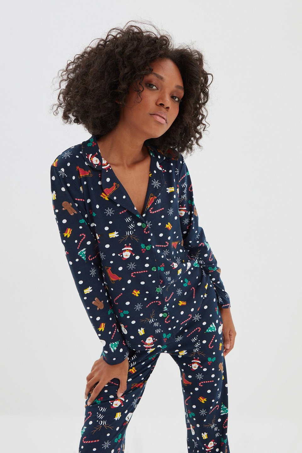 100% Cotton Winter Themed Knitted Pajama Set THMAW22PT1212