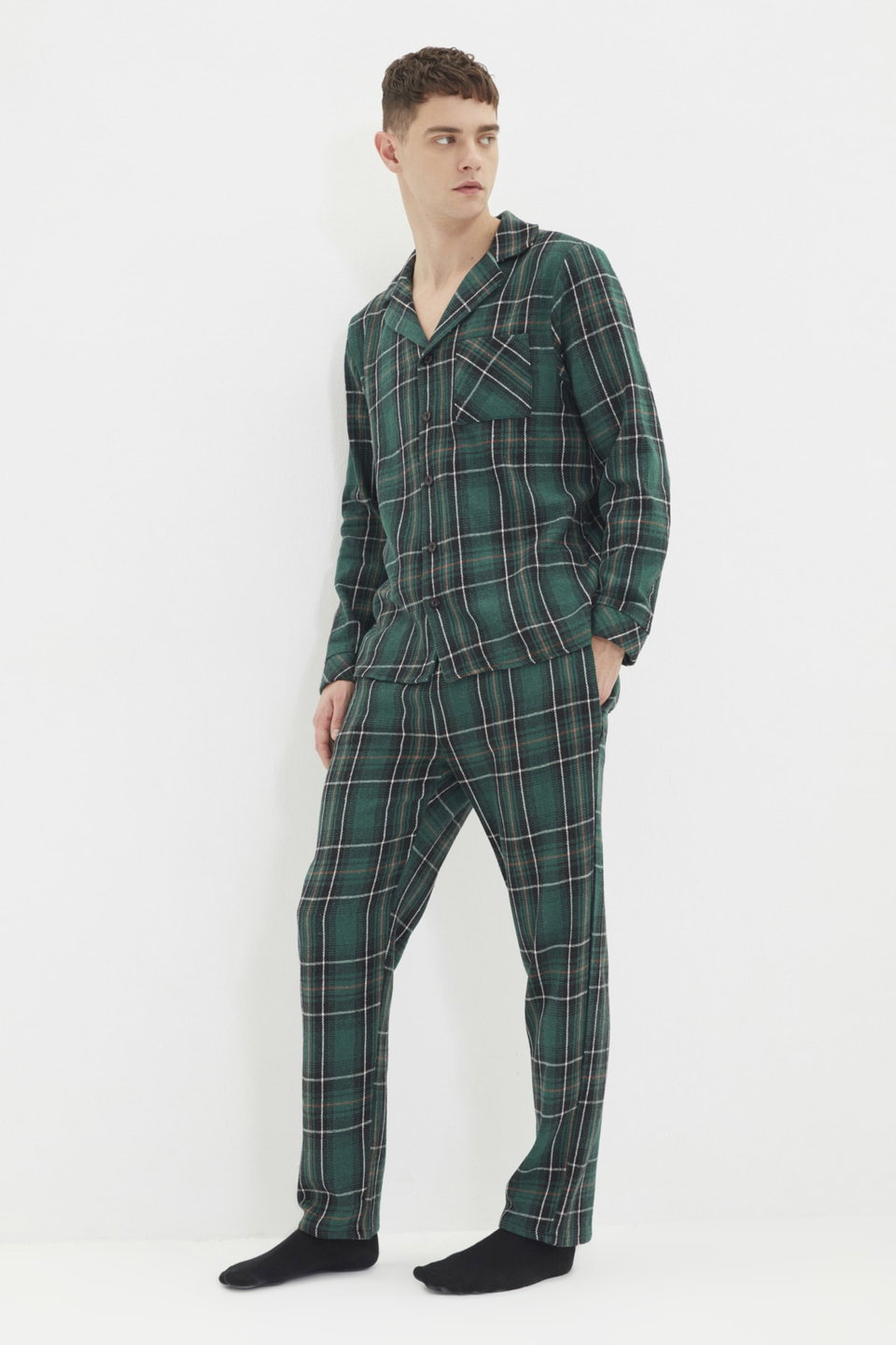 Regular Fit Plaid Woven Pajama Set TMNAW22PT1080