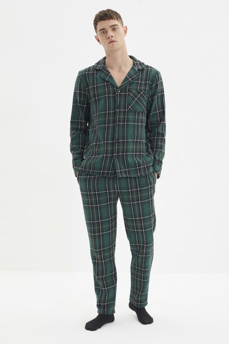 Regular Fit Plaid Woven Pajama Set TMNAW22PT1080