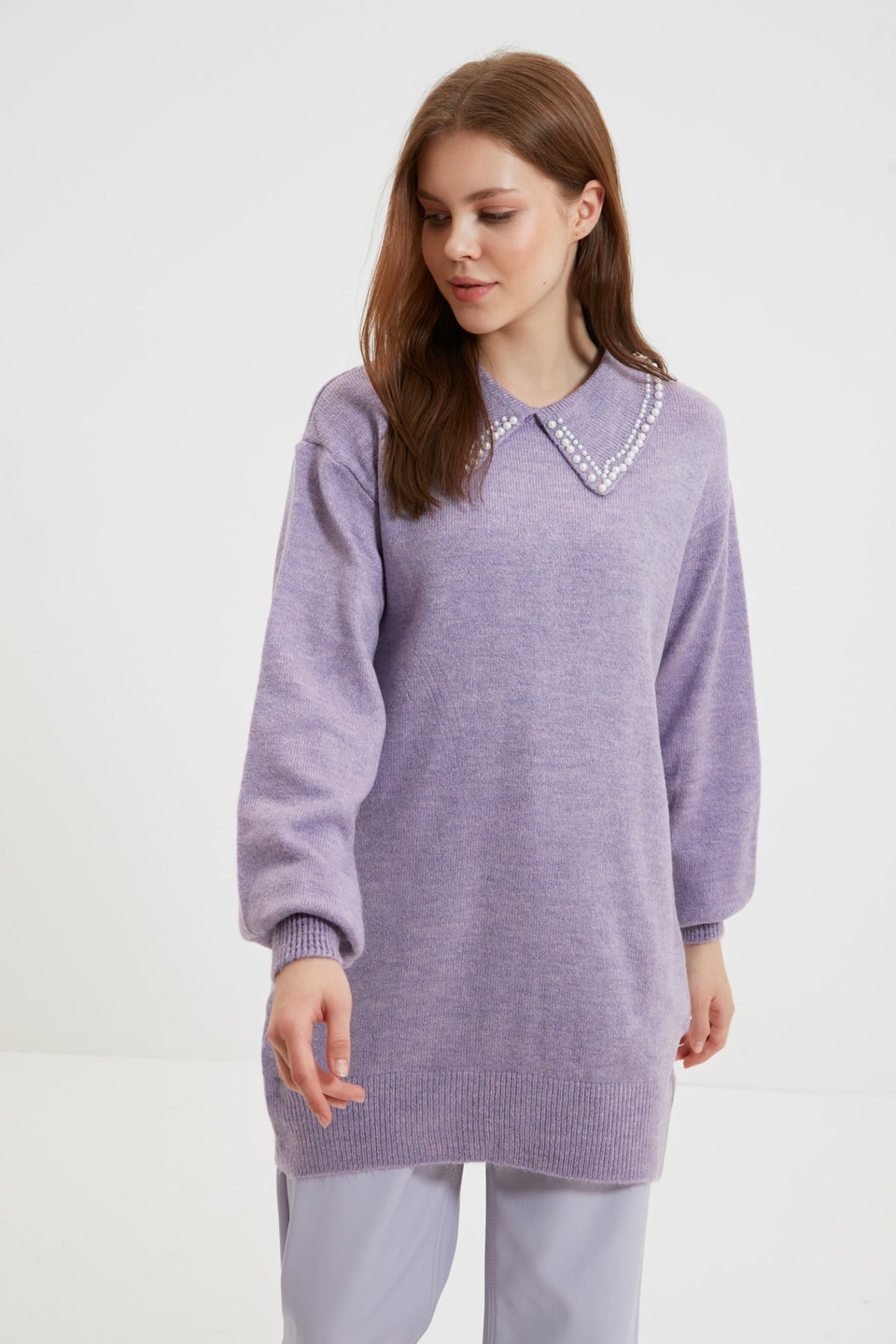 Baby Neck Pearl Soft Knitwear Sweater TCTAW22AK0238