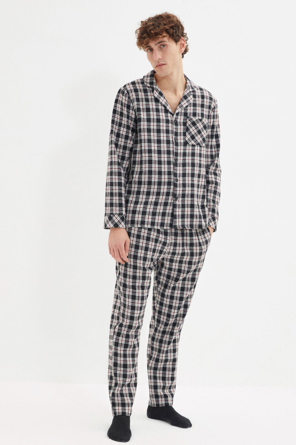Regular Fit Plaid Woven Pajama Set TMNAW22PT1078