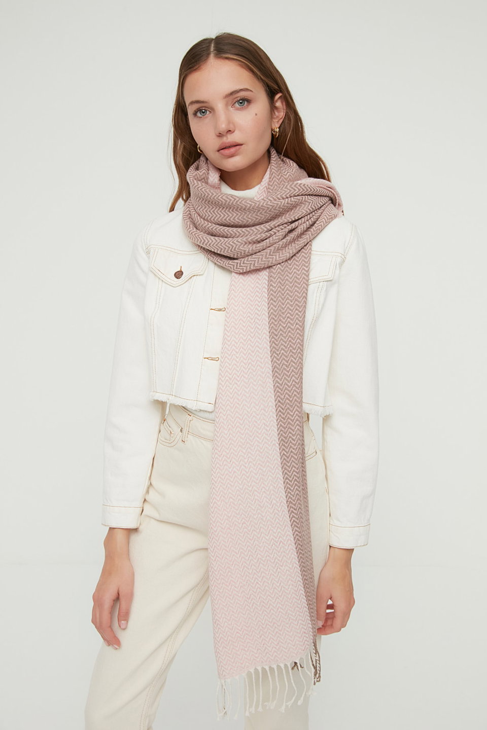 Women's Color Block, Soft Textured Scarf TWOAW22AT0059