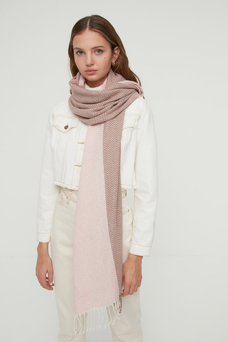 Women's Color Block, Soft Textured Scarf TWOAW22AT0059