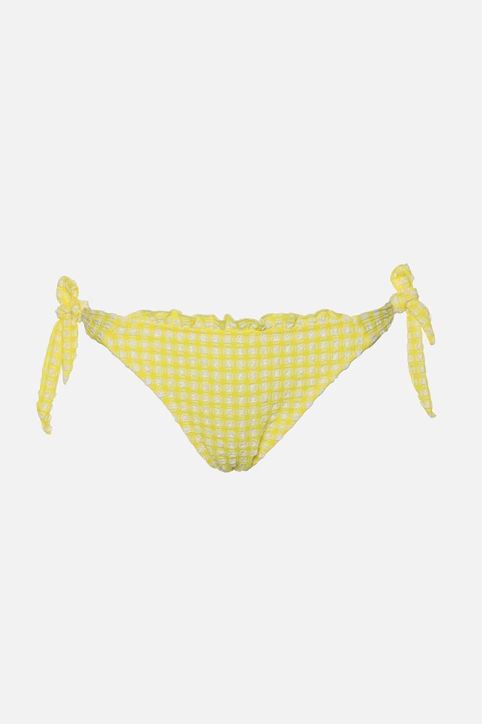 Plaid Ruffled Regular Waist Slip Bikini Bottom Tbess22Ba0074