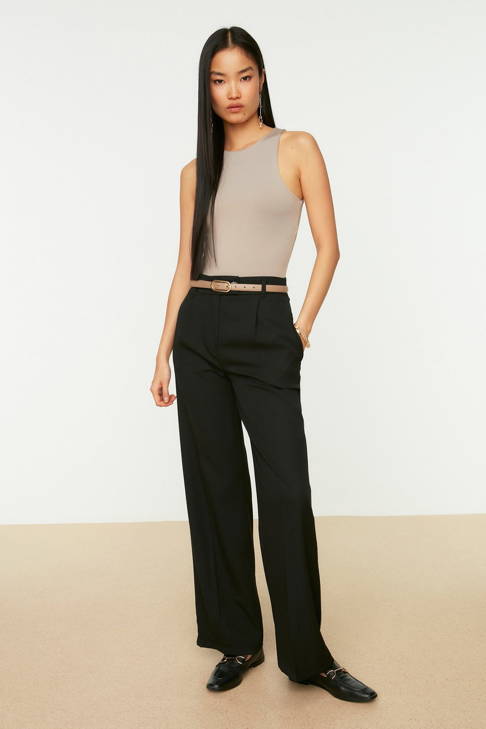 Halter Neck Body-Sit Flexible Snap-Front Knitted Bodysuit TWOSS20BD0044