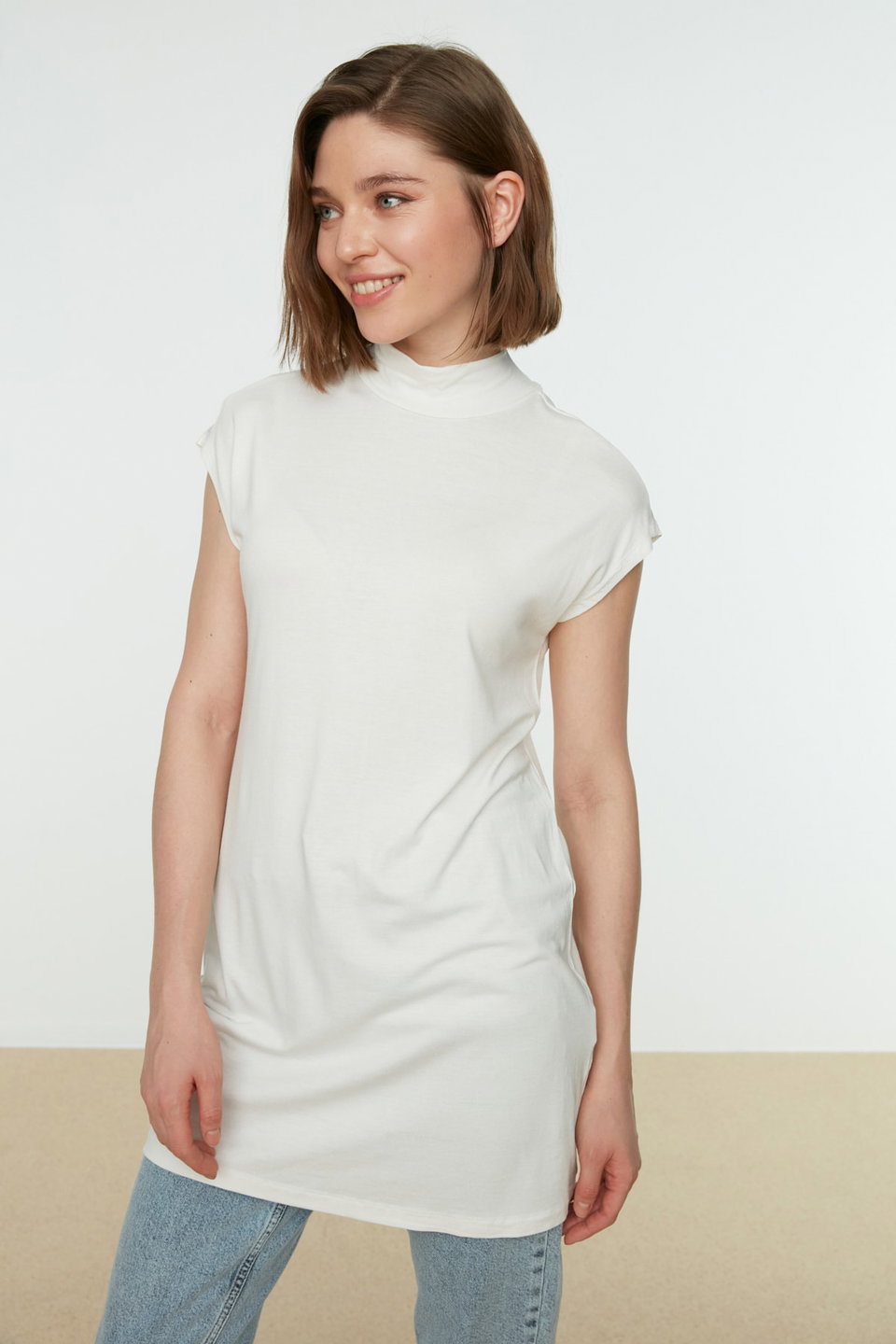2-Pack Stand Collar Sleeveless Undershirt Tunic Lining TCTSS21UK0033