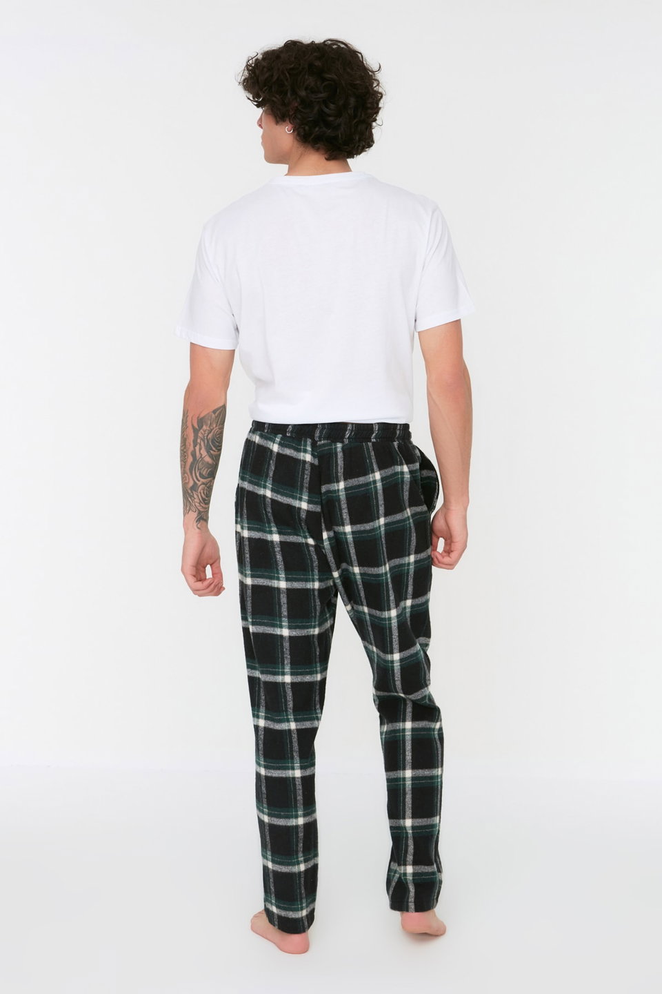 Multicolored Plaid Woven Regular Unisex Pajama Bottoms Tracksuit THMAW21PJ0013