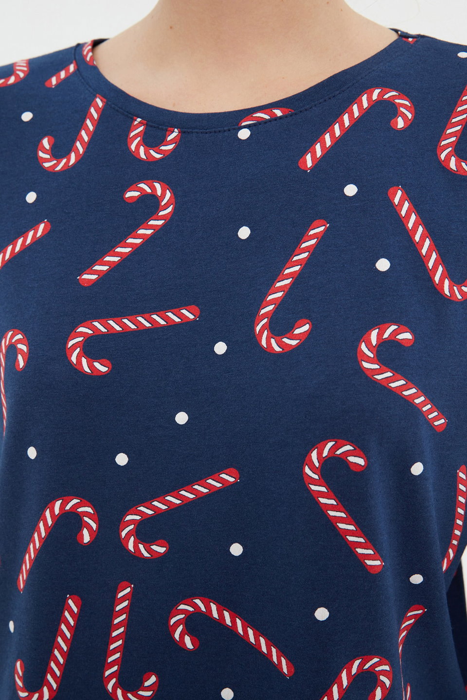 100% Cotton Christmas Themed Knitted Pajama Set THMAW21PT0771