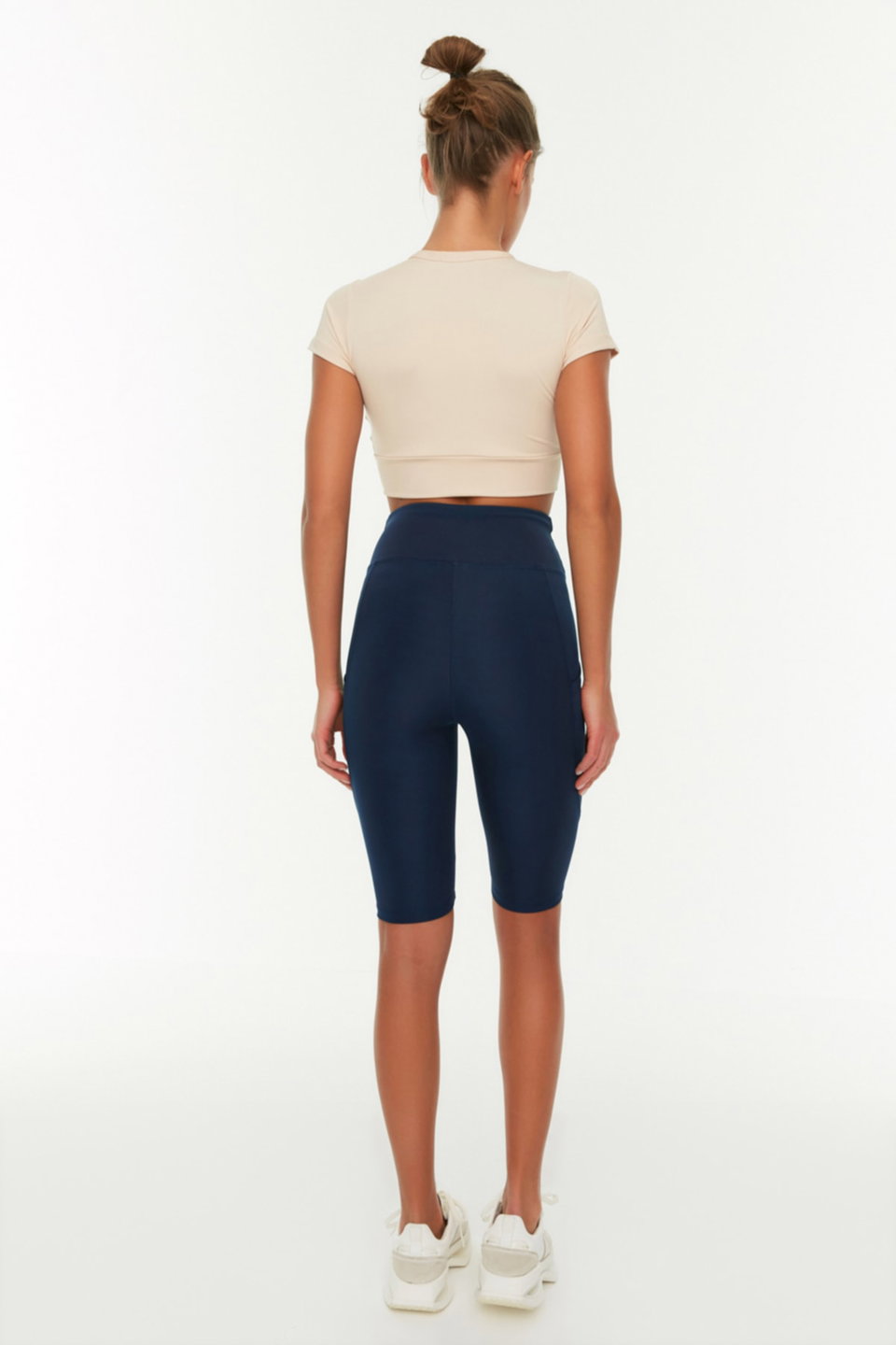 Restorer High Waist Pocket Detailed Knitted Sport Biker/Cyclist/Short Leggings TWOAW21TA0064