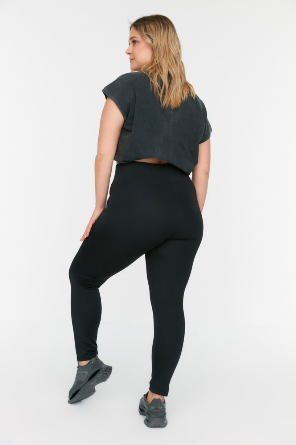 High Waist Polar Fleece Knitted Scuba Fabric Plus Size Leggings TBBSS22TA0026