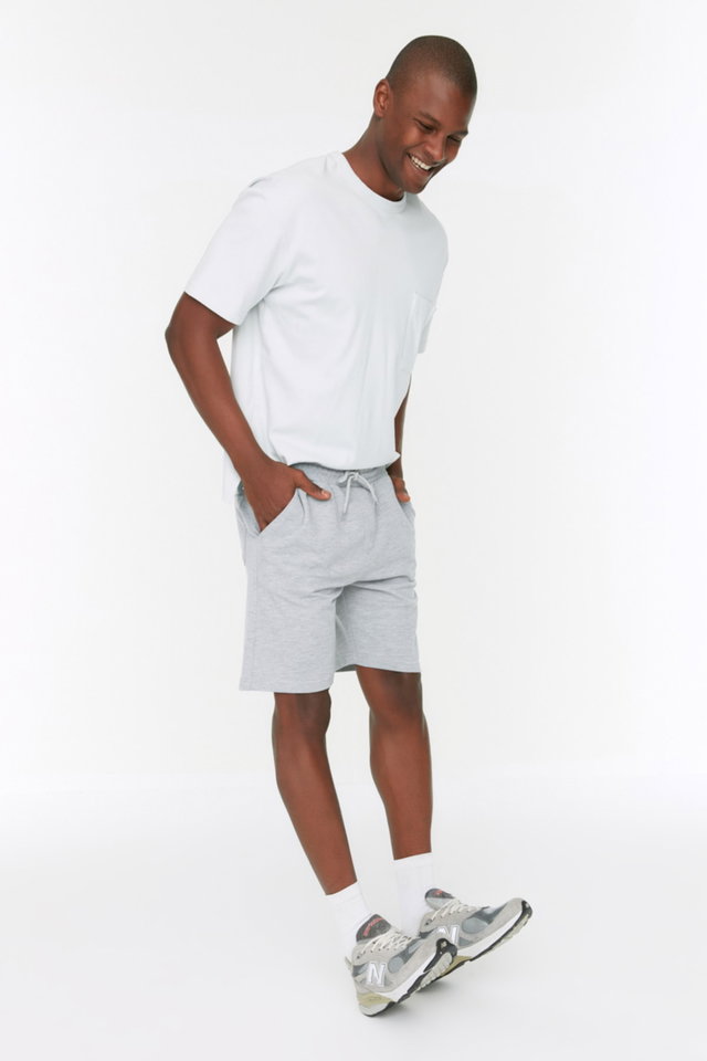Gray - Grey Regular/Normal Cut Basic Shorts & Bermuda TMNSS20SR0169
