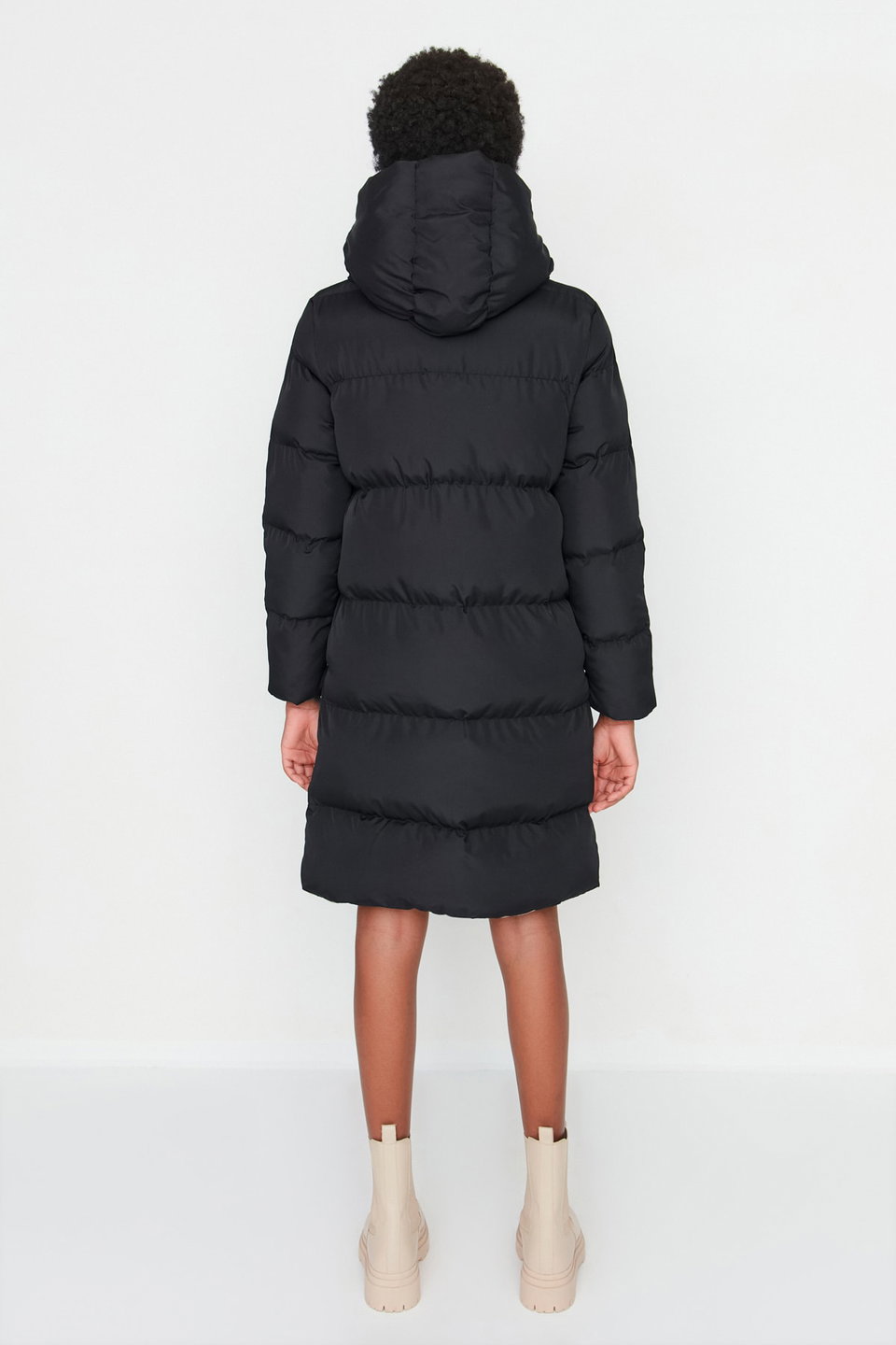 Double Sided Hooded Water Repellent Long Puffer Jacket TWOAW23MO00052