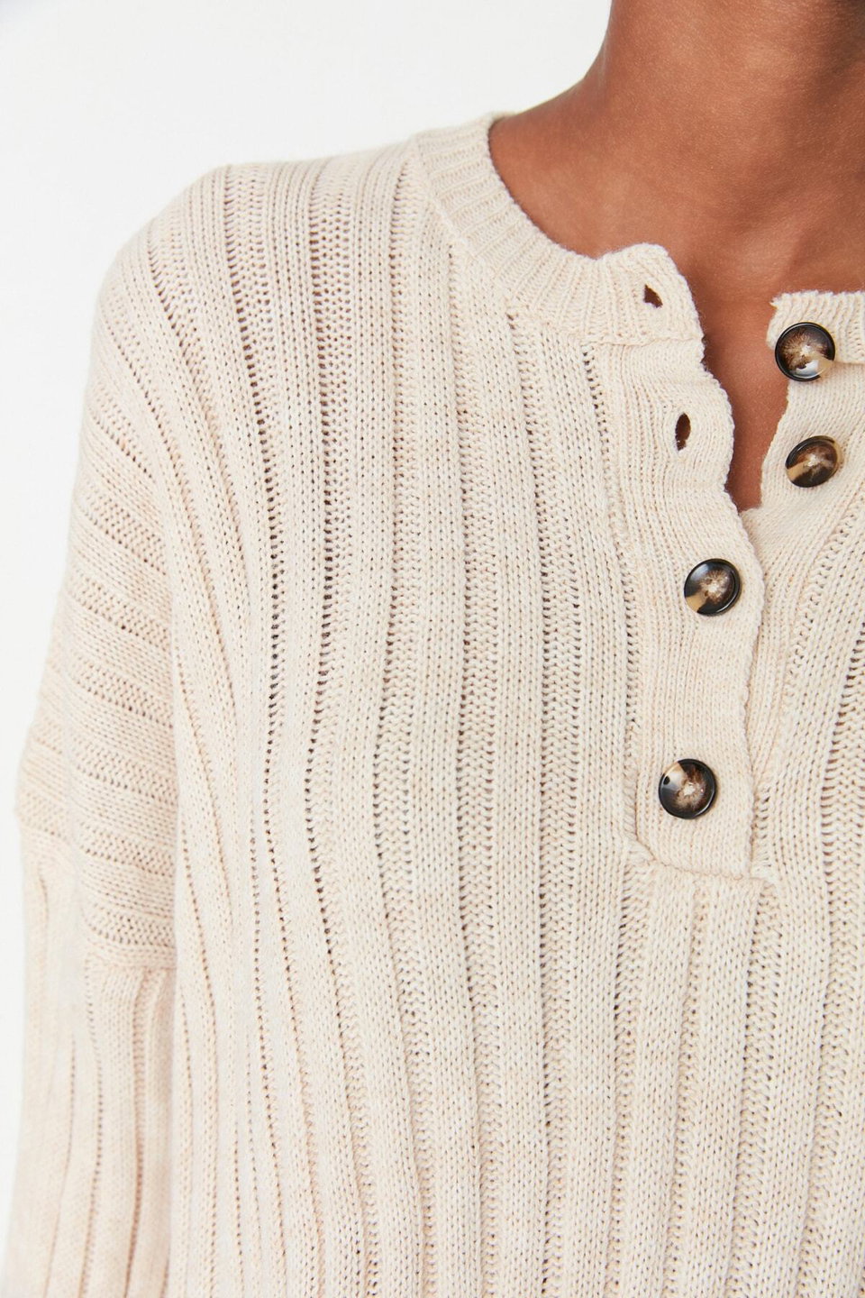 Ribbed Wide Pattern Knitwear Bottom-Top Set TWOAW22AU0039