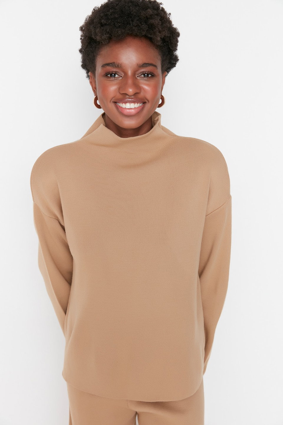 Stand Collar Knitwear Top-Bottom Set TWOAW21AU0060