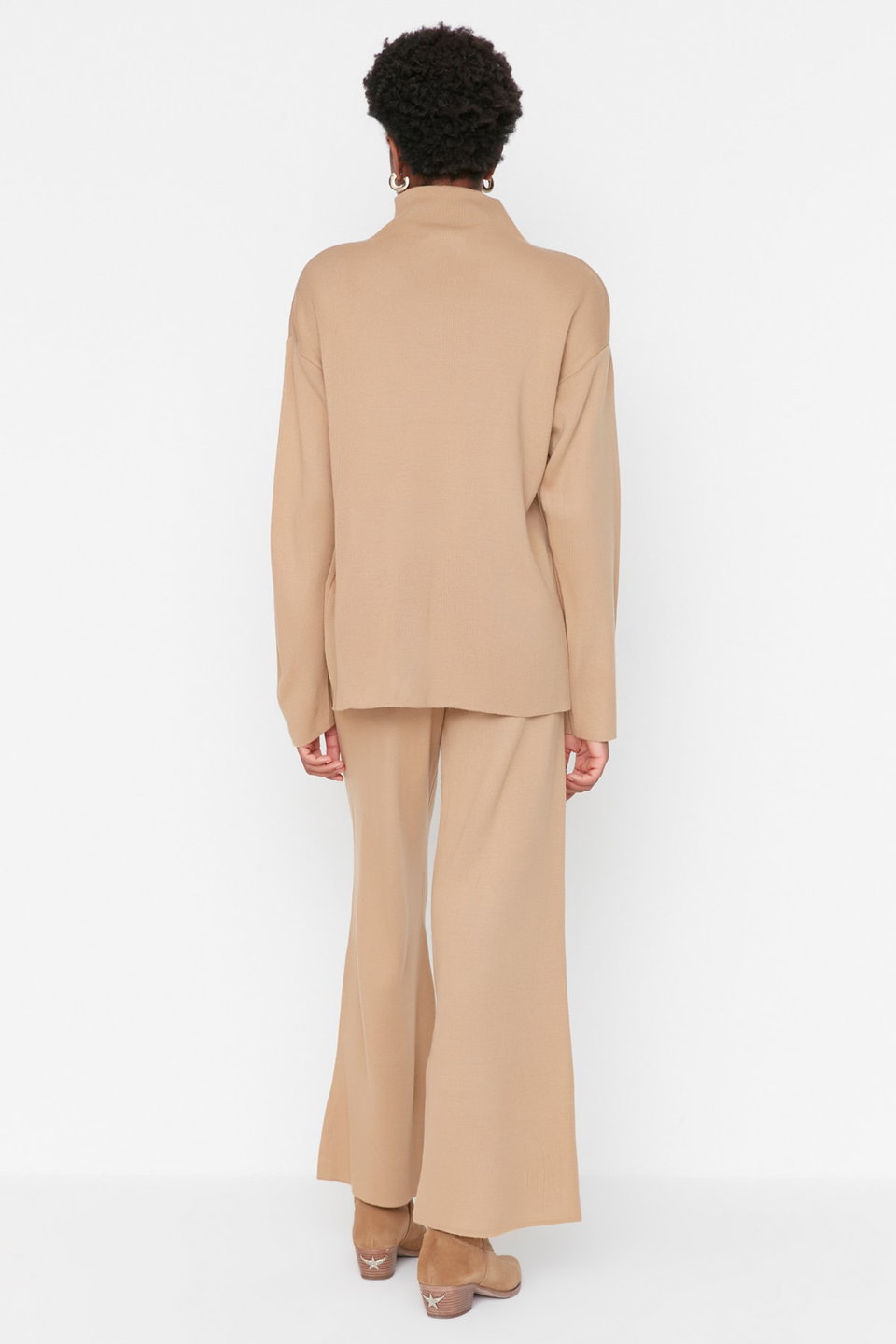 Stand Collar Knitwear Top-Bottom Set TWOAW21AU0060
