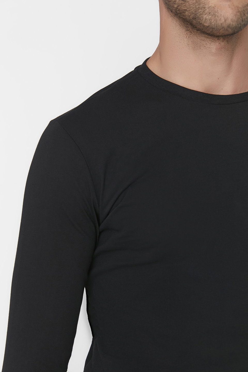 Basic Regular/Normal Cut Crew Neck Long Sleeve 100% Cotton T-shirt TMNAW21TS0208