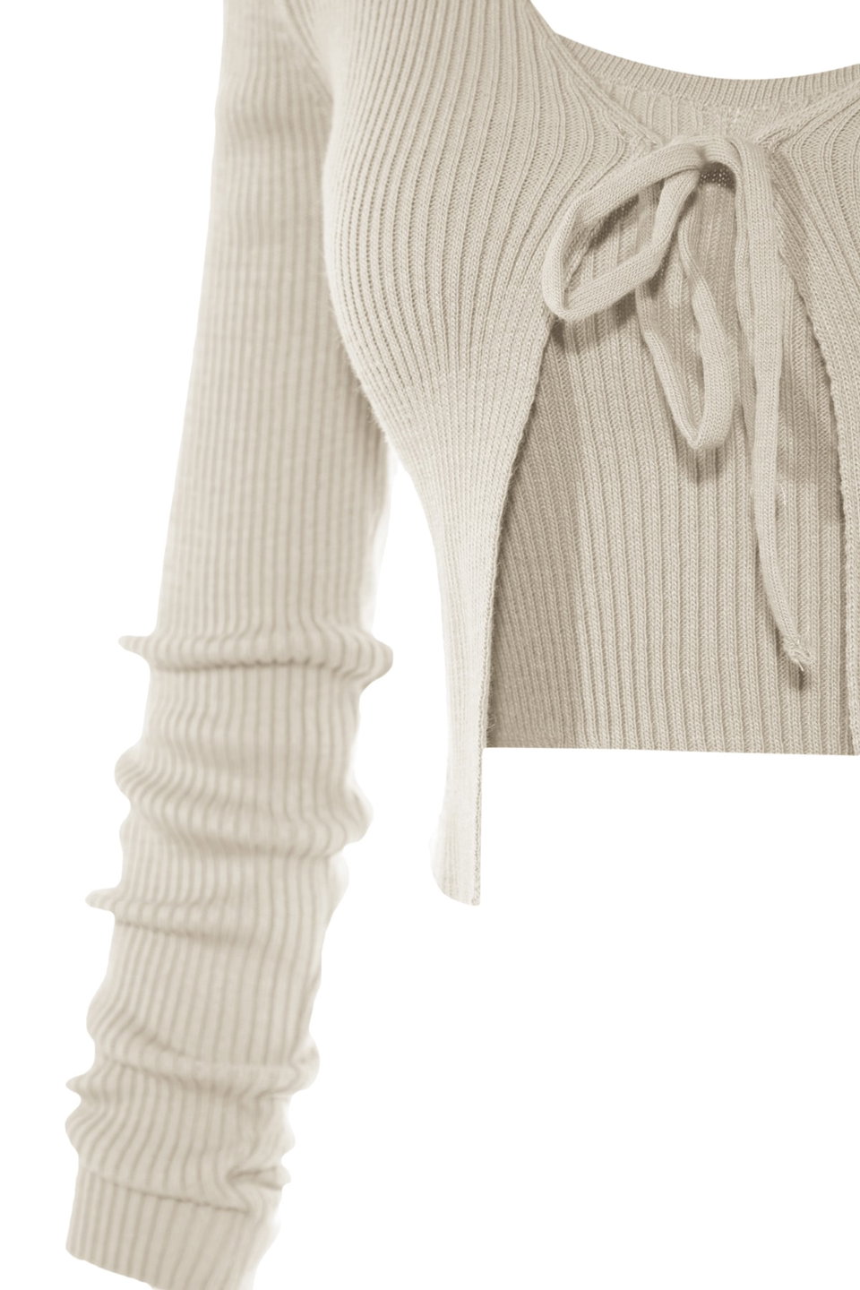 Crop Tie Detailed Blouse-Cardigan Knitwear Suit Knitwear Cardigan TWOSS21HI0002