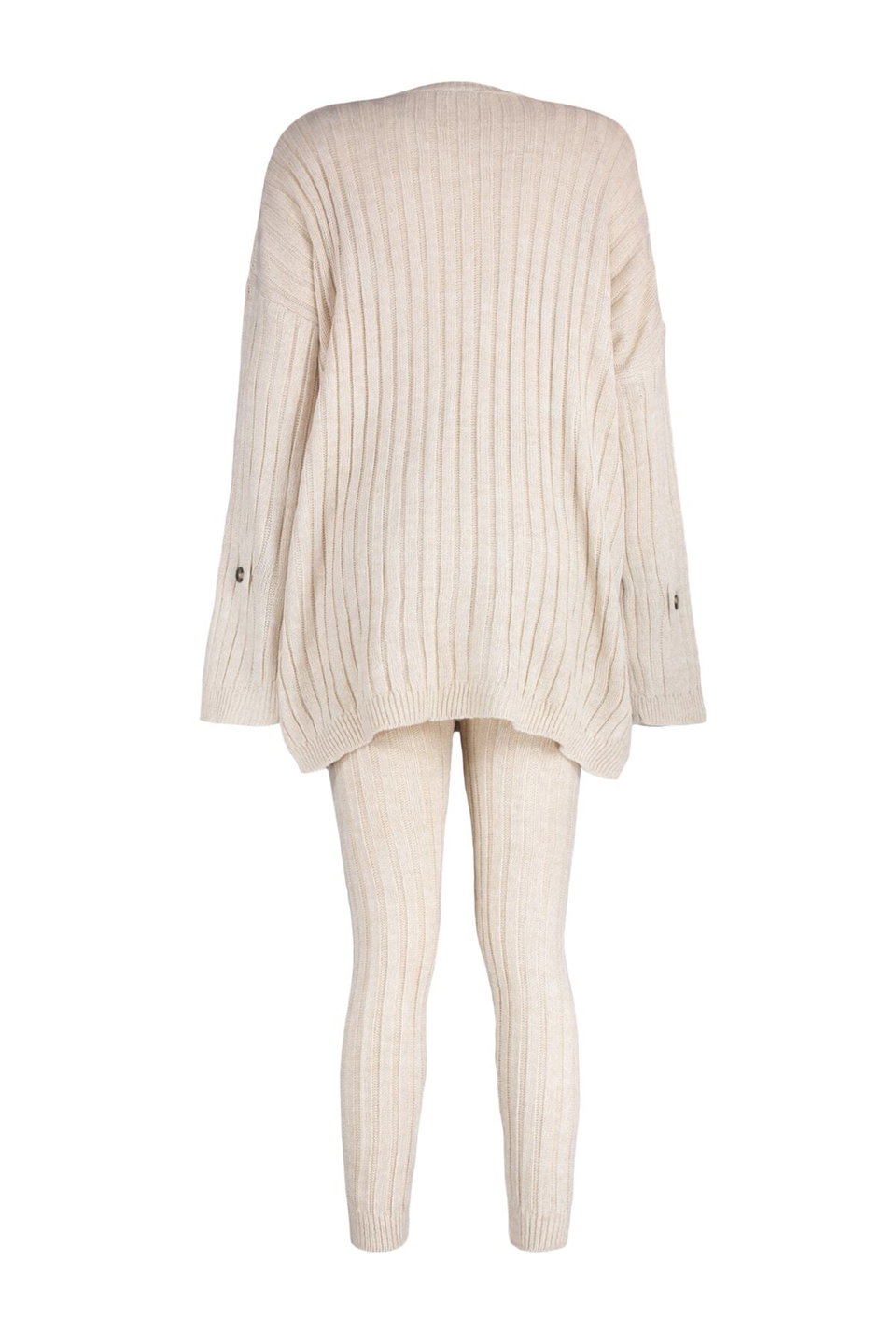 Ribbed Wide Pattern Knitwear Bottom-Top Set TWOAW22AU0039