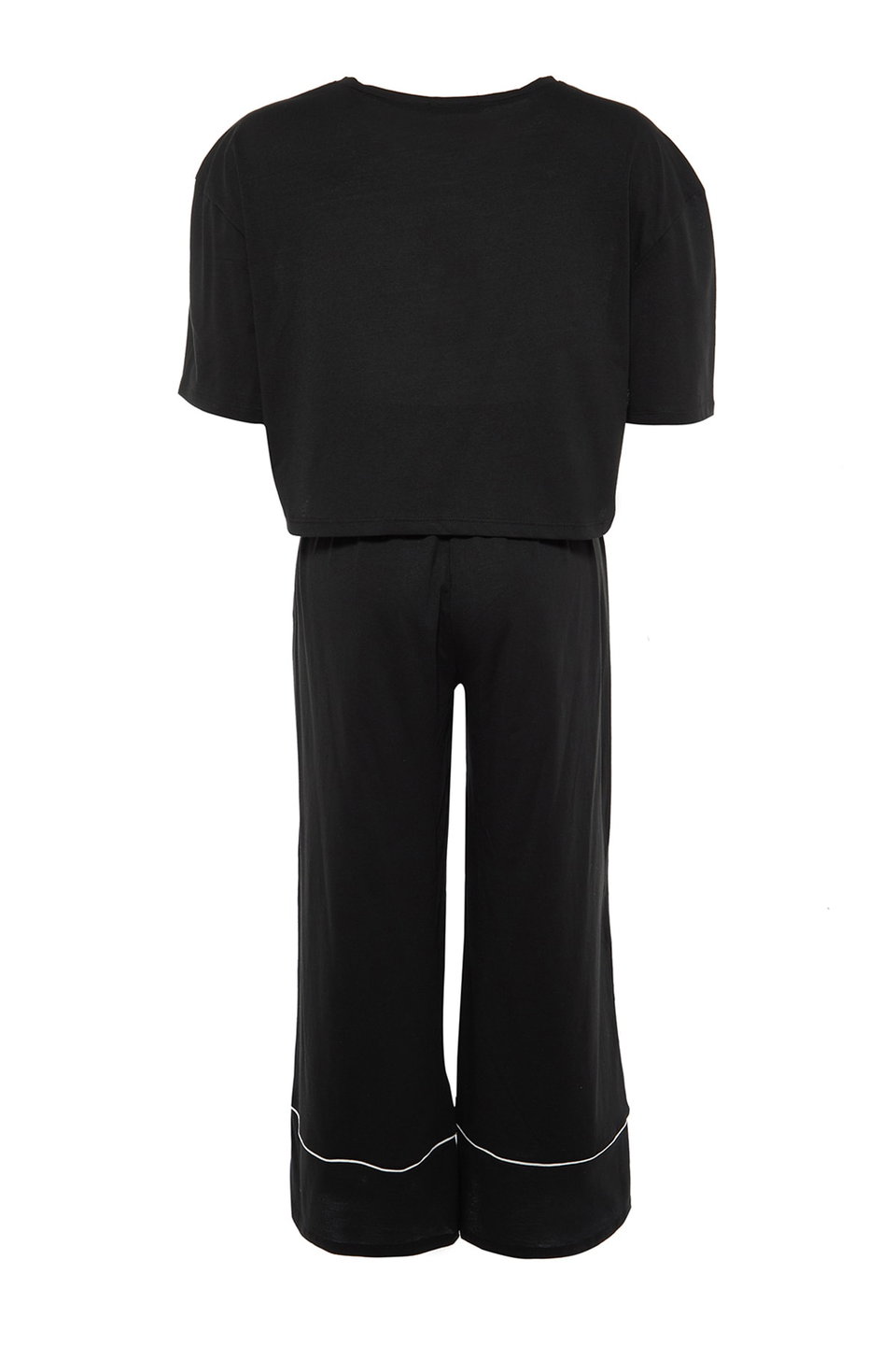 Printed Wide Leg Crop Boy Knitted Pajama Set TBBAW23AI00040