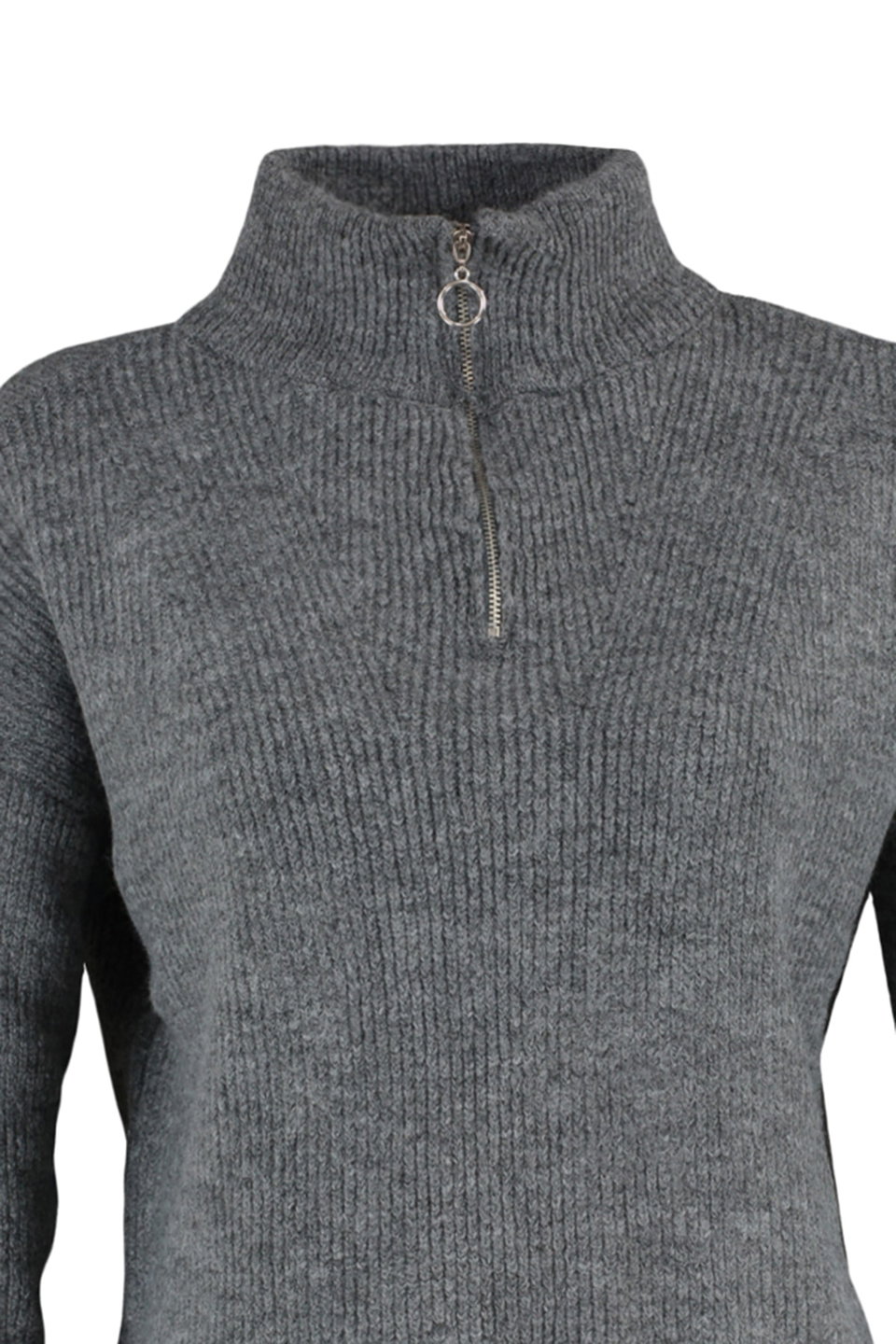 Soft Textured Zippered Knitwear Sweater TWOAW20XS0009