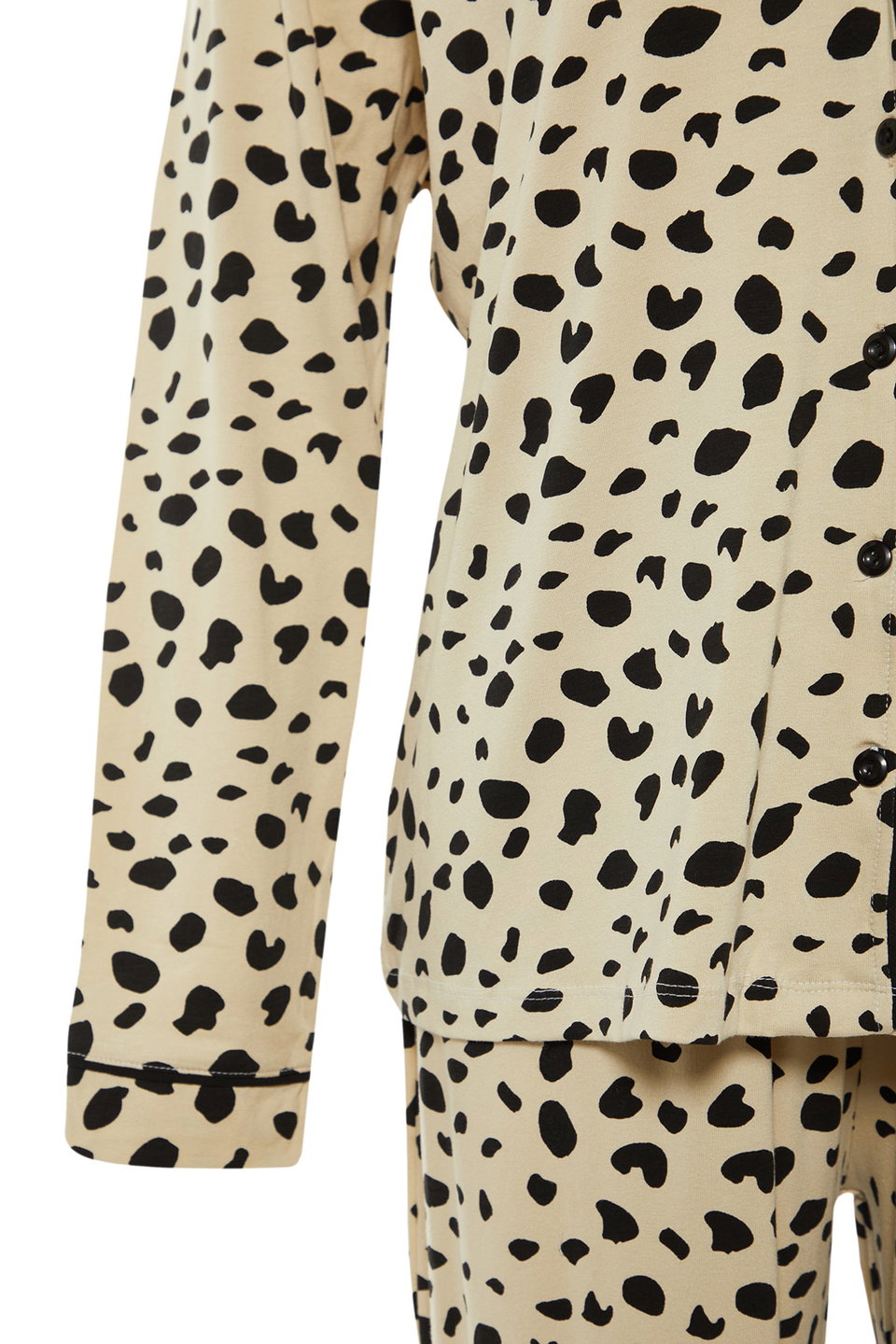 Multicolored Animal Patterned Shirt Collar Knitted Pajama Set TBBAW23AI00015