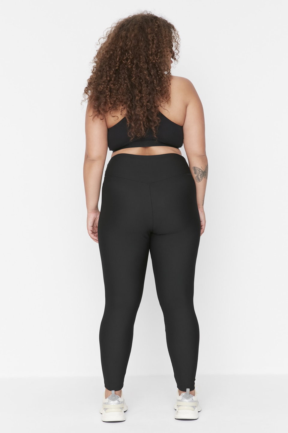 High Waist Ribbed Knit Plus Size Leggings TBBAW23AY00009