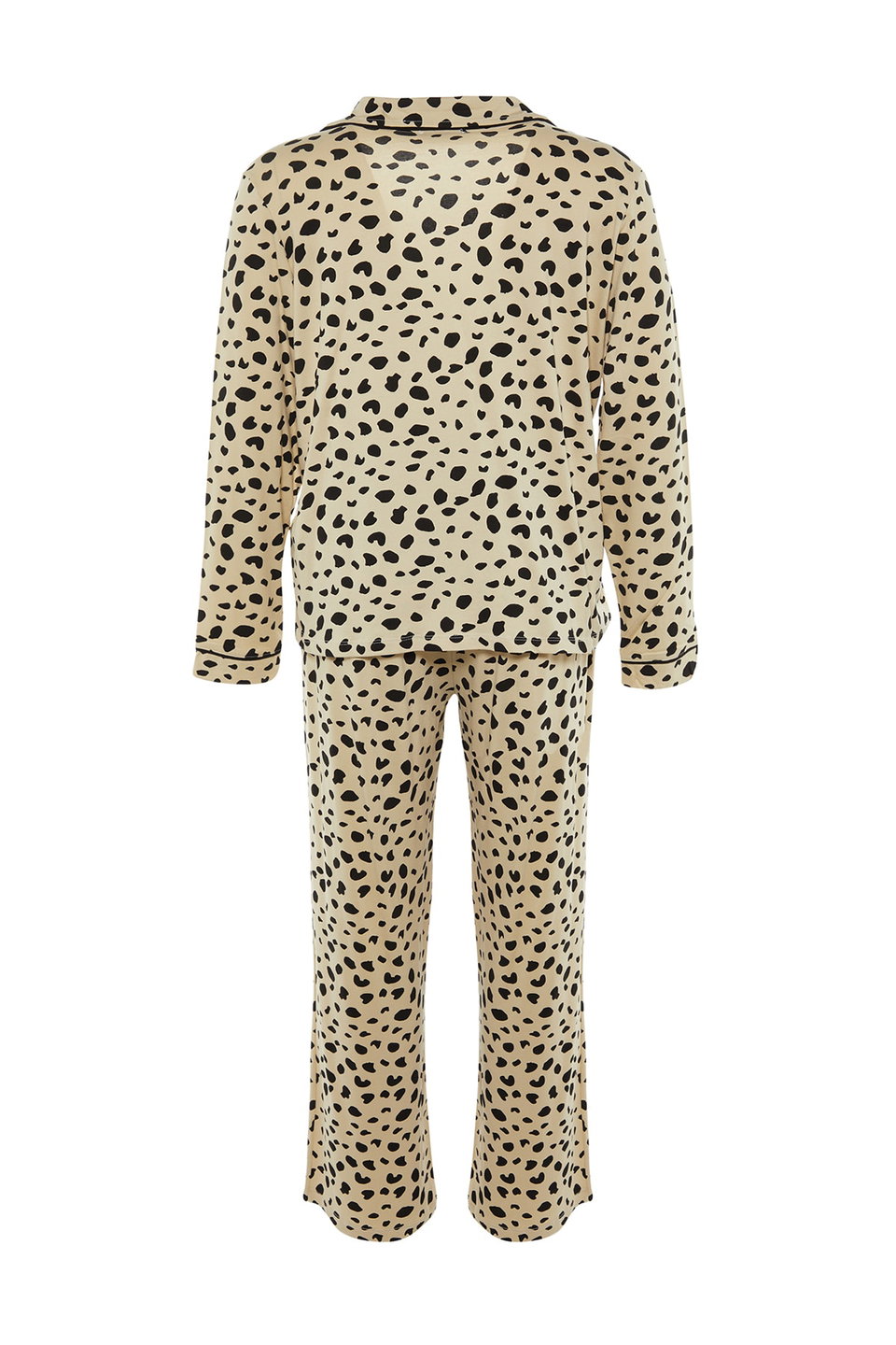 Multicolored Animal Patterned Shirt Collar Knitted Pajama Set TBBAW23AI00015