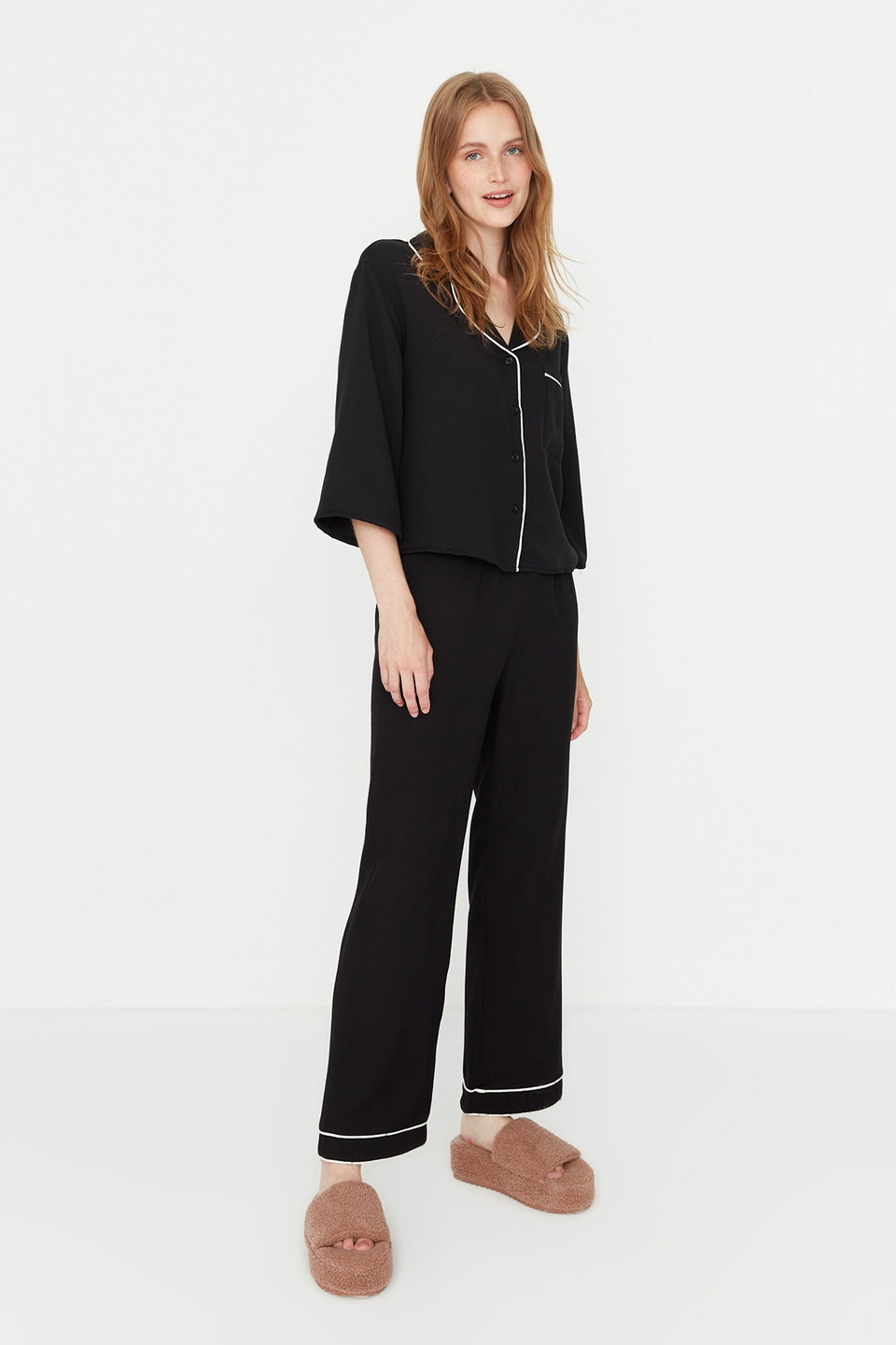 Piping Viscose Woven Pajamas Set THMAW21PT0292