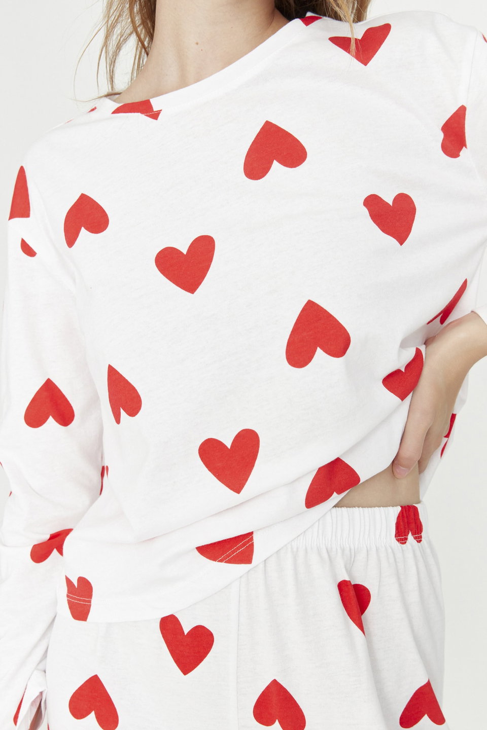 100% Cotton Heart Knitted Pajama Set THMAW21PT0566