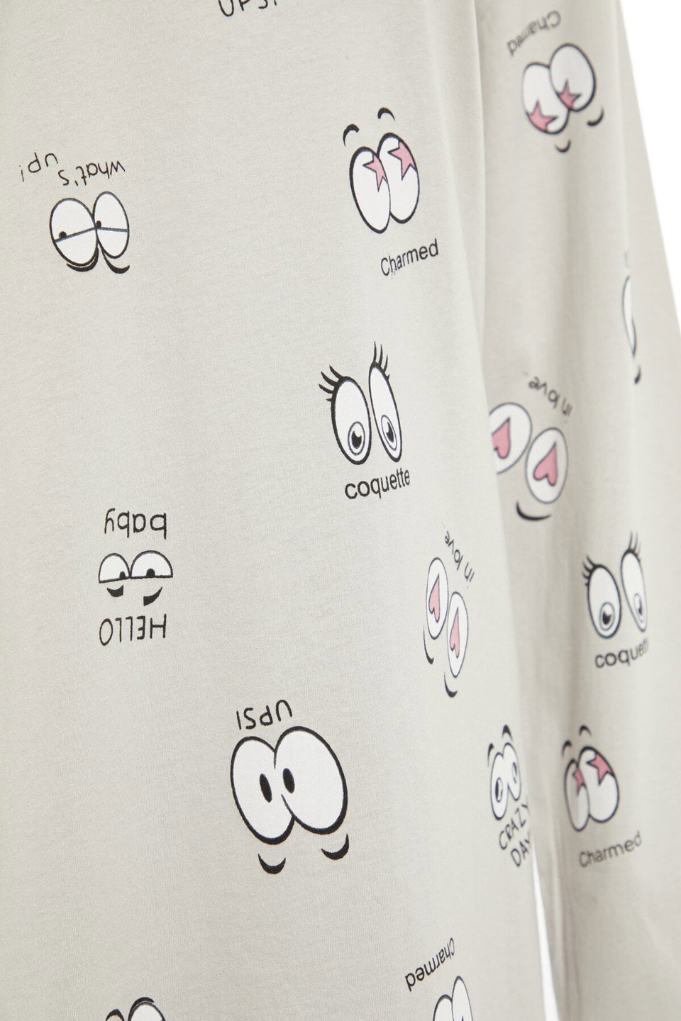 100% Cotton Eye Patterned T-shirt-Jogger Knitted Pajama Set THMAW22PT0270