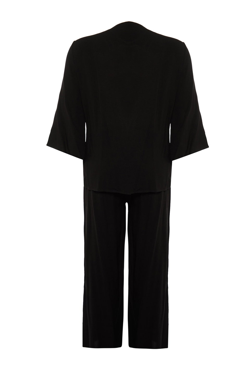 Double Breasted Collar Tied Woven Pajamas Set TBBAW23AI00032