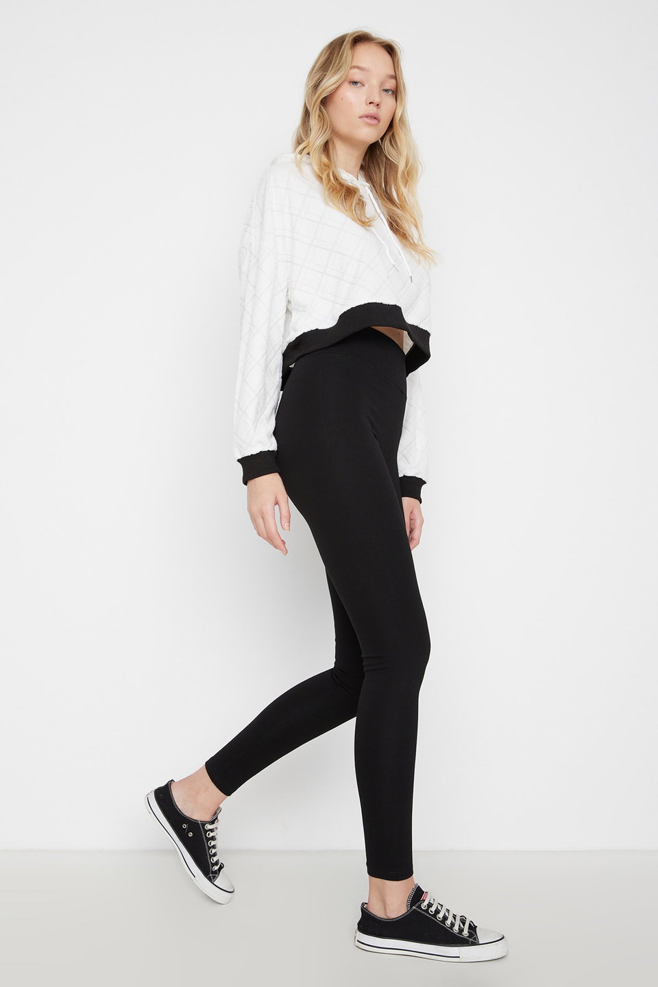 Elastic Waist Elastic Knitted Leggings TWOAW20TA0087