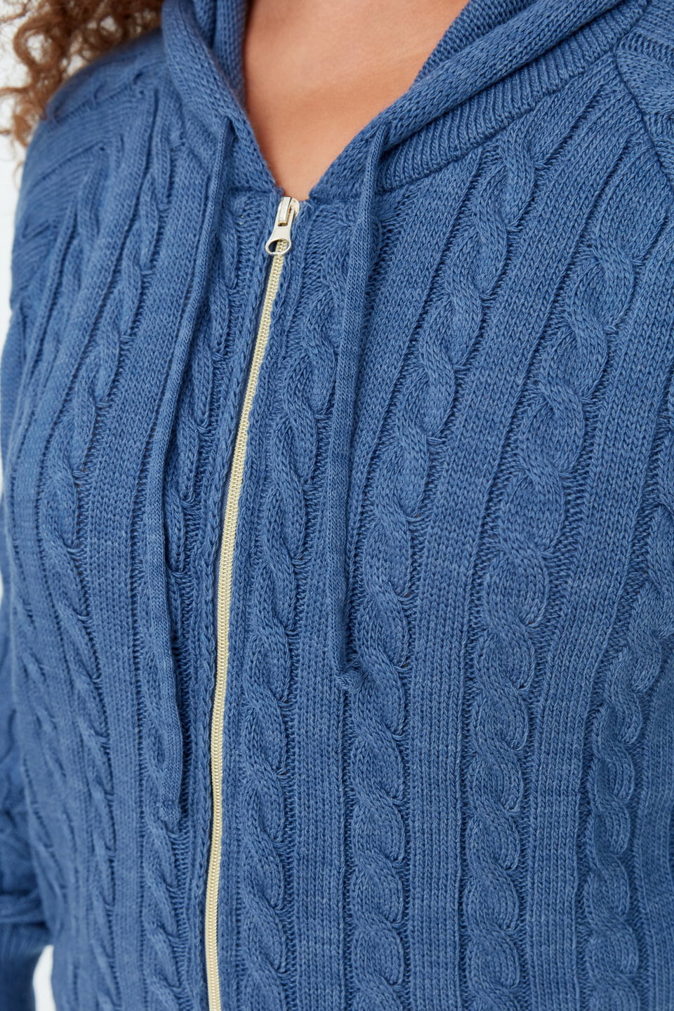 Hooded Zippered Knitwear Cardigan TBBAW23AV00051