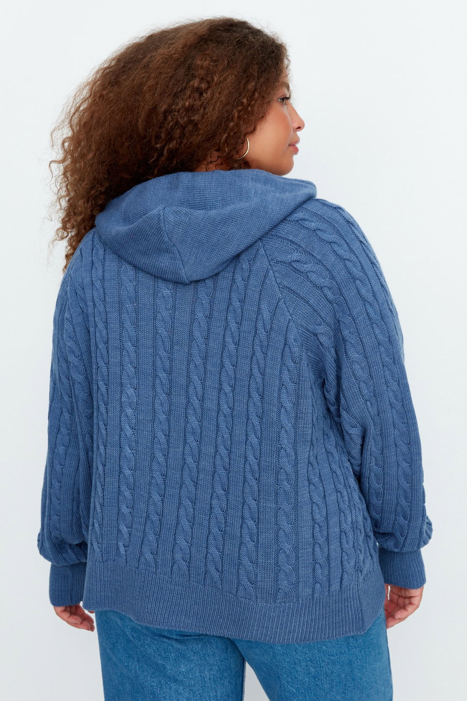 Hooded Zippered Knitwear Cardigan TBBAW23AV00051