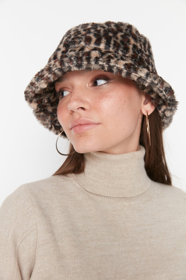 Mink - Mink Leopard Bucket Women's Hat TWOAW23SP00008