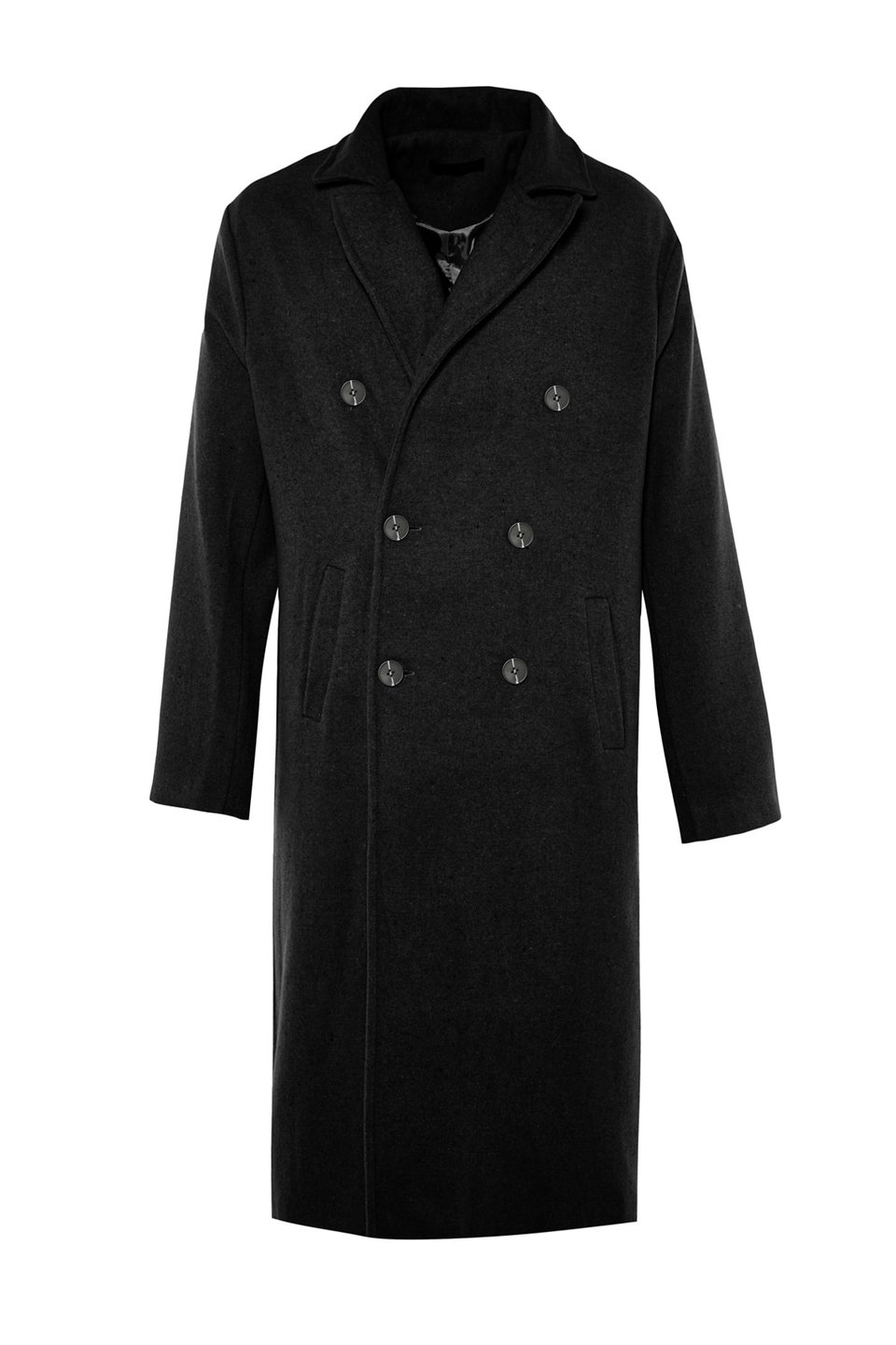 Loose Fit Double Breasted Long Stitched Winter Coat TMNAW23KB00003