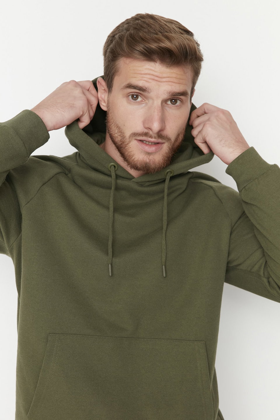 Melange Regular Cut Hooded Fleece Inside Warm Sweatshirt TMNAW23SW00194
