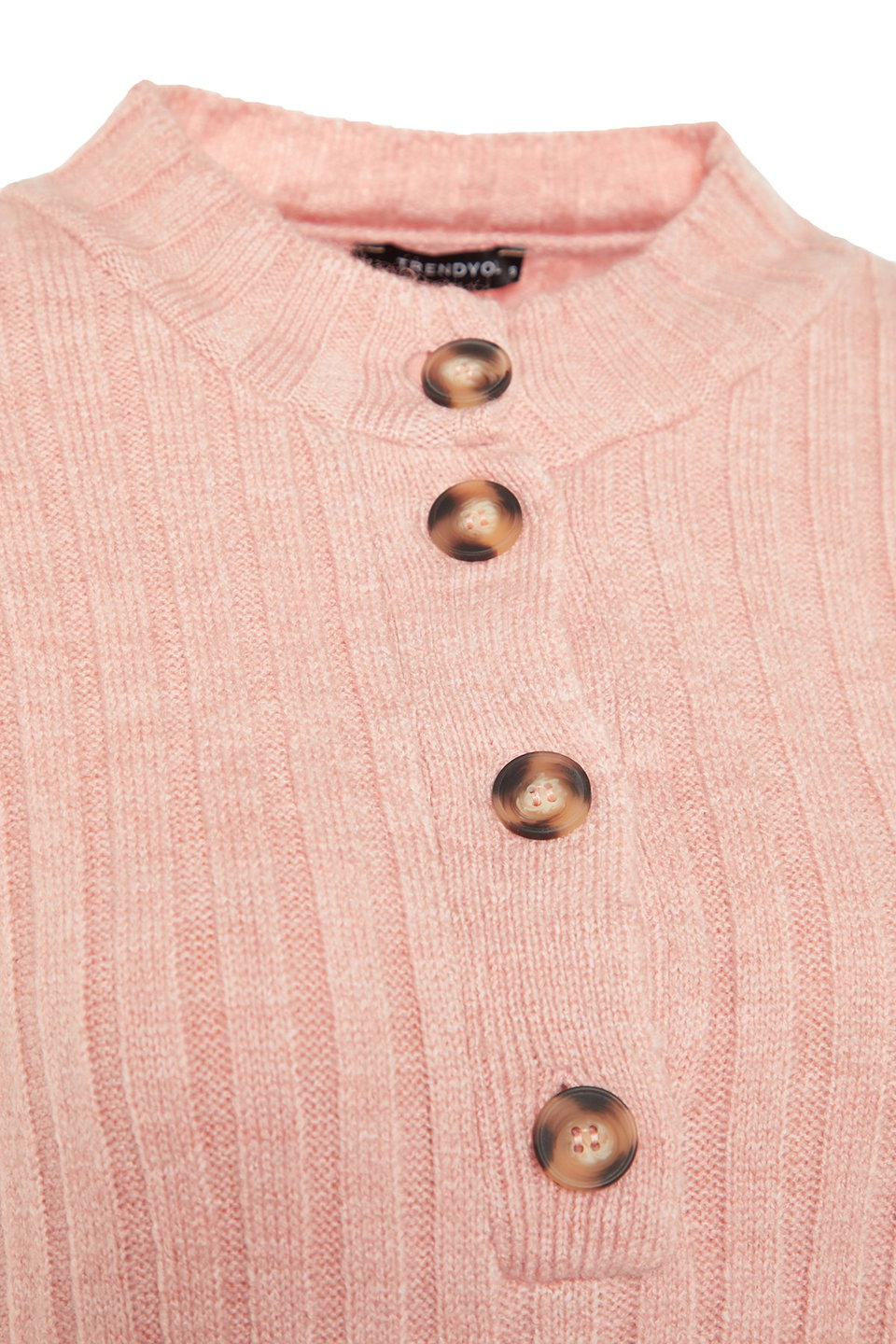 Collar Buttoned Ribbed Knitwear Sweater TCTAW23AK00035
