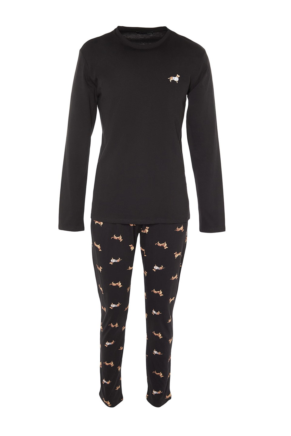 100% Cotton Regular Fit Animal Patterned Knit 100% Cotton Pajama Set TMNAW23PT00157